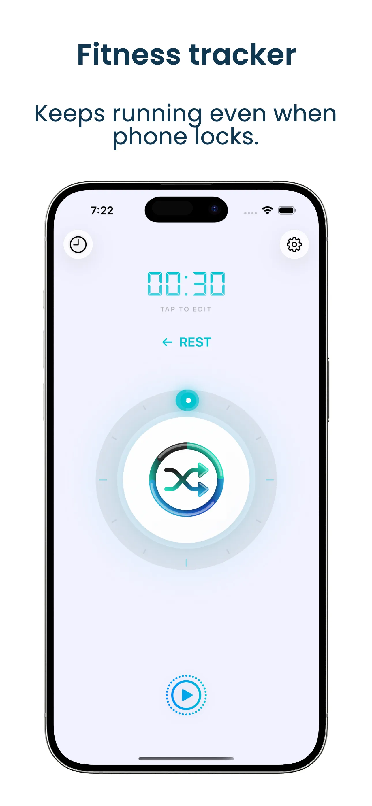 WOD Timer setup screen